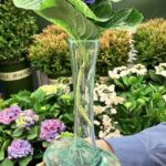 Molten Glass Vase with Hydrangea